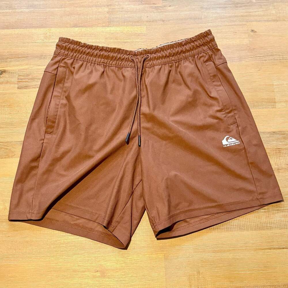 Quiksilver Men's Regular Fit Stretch Comfort Dry Flight Shorts Brown Size M